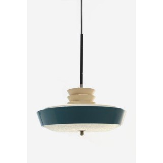 Blauwe hanglamp uit de jaren 50 - Retro Studio