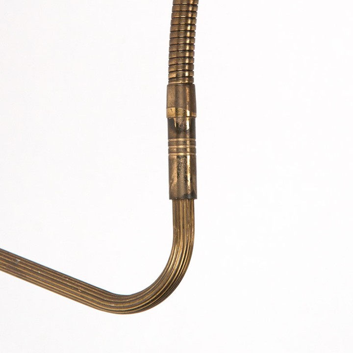 Deense Mid-Century wandlamp messing en zwart metaal