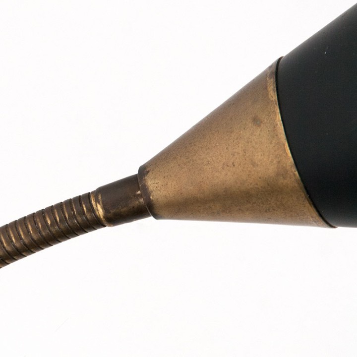 Danish Mid-Century wall lamp brass and black metal