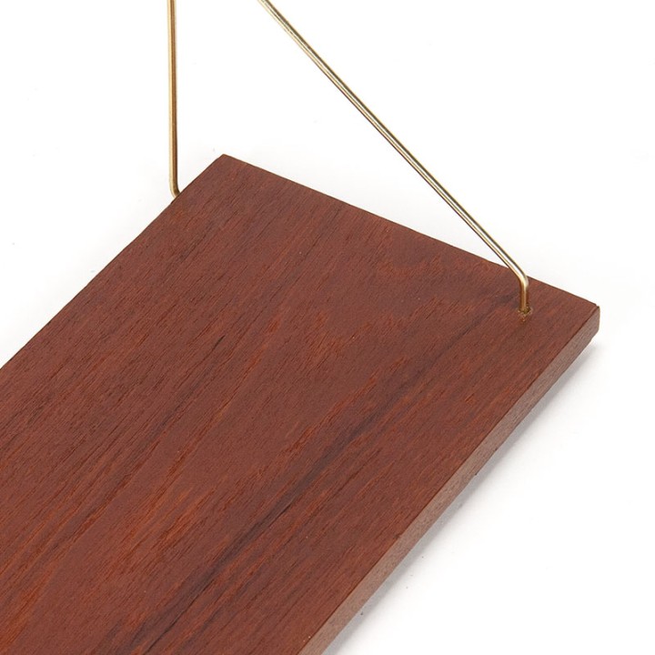 Teak Mid-Century bookshelf with brass brackets