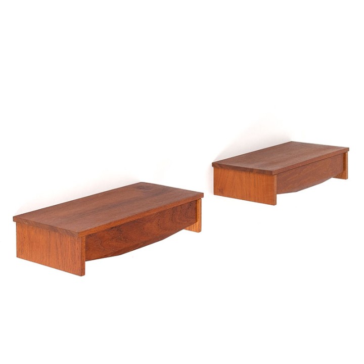 Mid-Century Danish vintage set of 2 small wall drawer cabinets