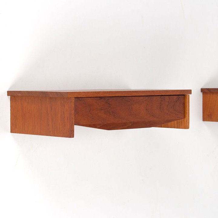 Mid-Century Danish vintage set of 2 small wall drawer cabinets