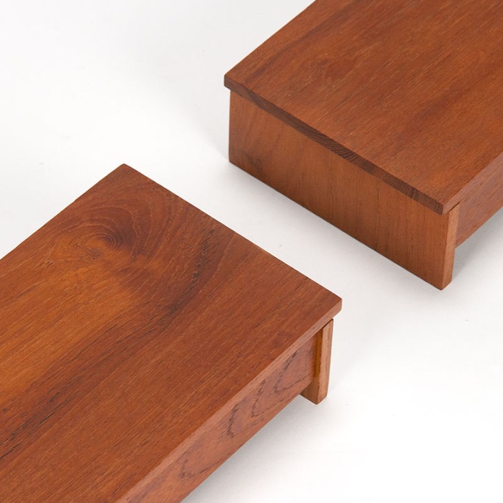 Mid-Century Danish vintage set of 2 small wall drawer cabinets