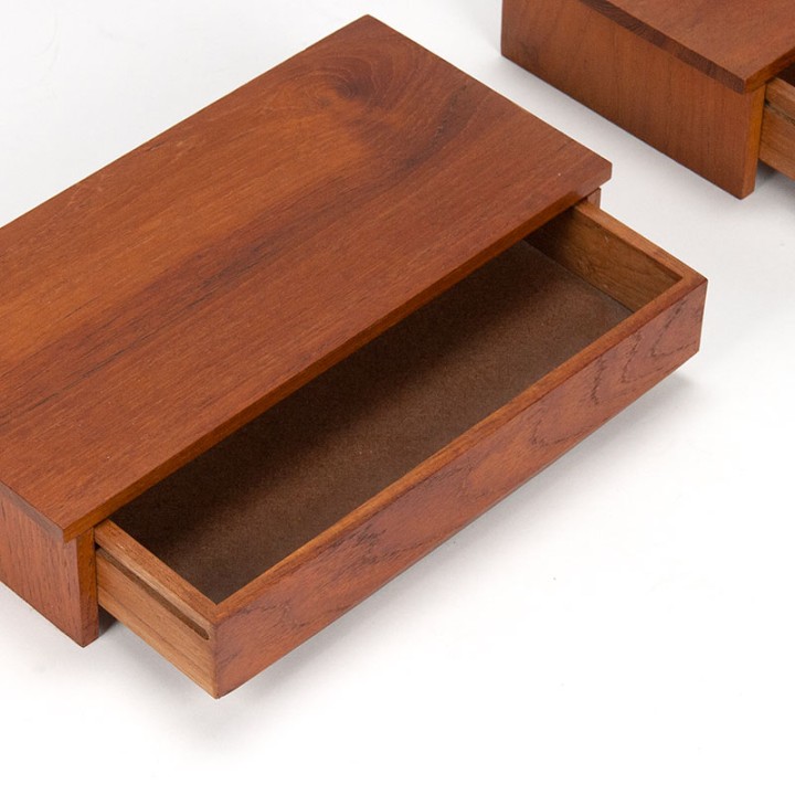 Mid-Century Danish vintage set of 2 small wall drawer cabinets