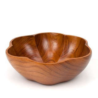 Saladeschaal vintage teakhouten model