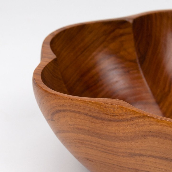 Saladeschaal vintage teakhouten model