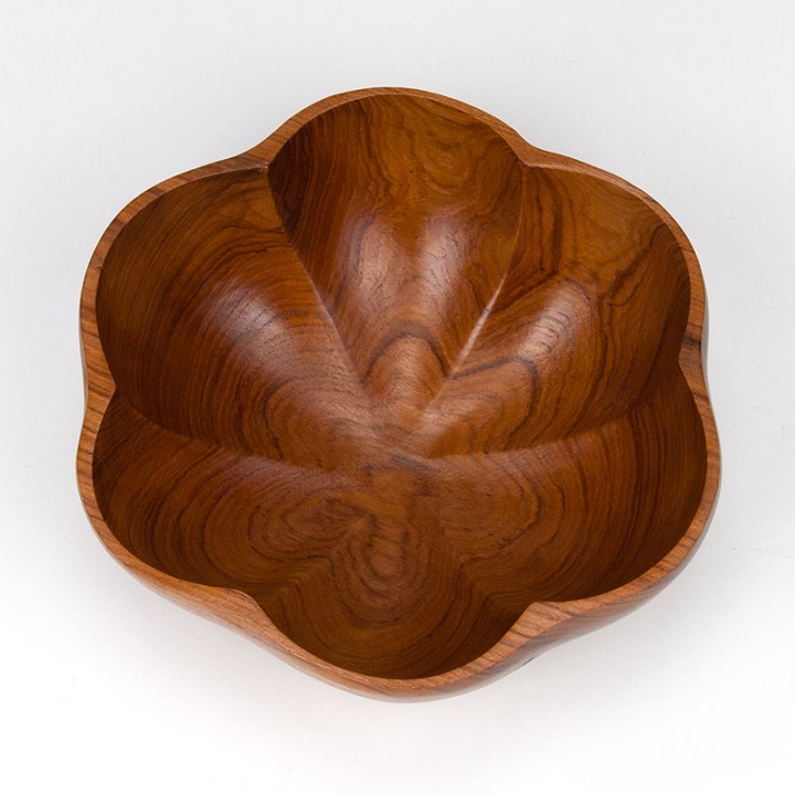 Saladeschaal vintage teakhouten model