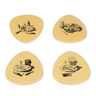 Søholm set van 4 vintage kleine serveerbordjes
