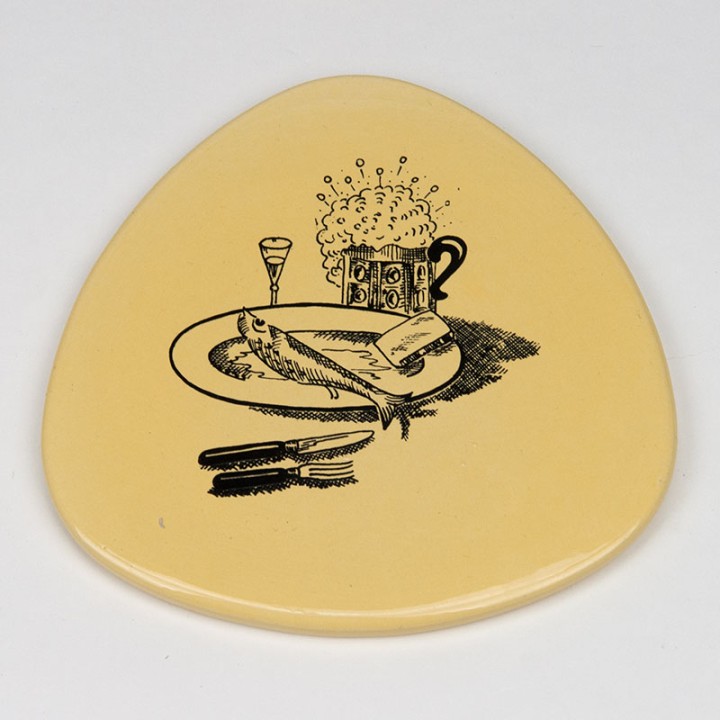 Søholm set van 4 vintage kleine serveerbordjes