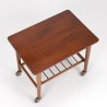 Danish Mid-Century vintage side table on wheels