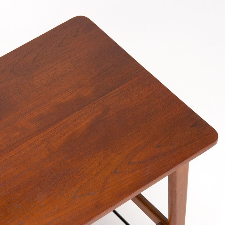 Danish Mid-Century vintage side table on wheels