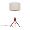 Mid-Century Danish table lamp in teak and brass on a tripod