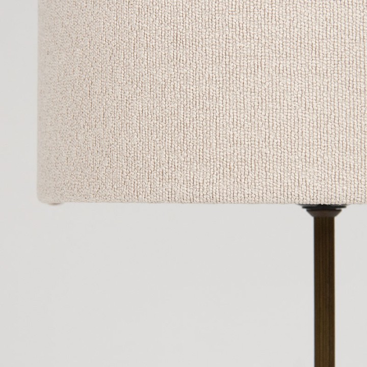 Mid-Century Deense tafellamp in teak en messing op driepoot