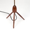 Mid-Century Danish table lamp in teak and brass on a tripod