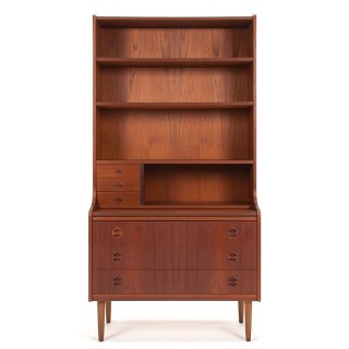 Hoog model Deense Mid-Century vintage wandkast in teak