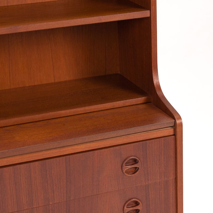 Tall model Danish Mid-Century vintage wall cabinet in teak