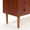Hoog model Deense Mid-Century vintage wandkast in teak
