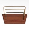 Vintage teak/brass letter holder