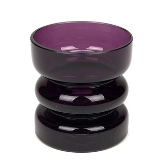 Purple vintage glass vase, low model