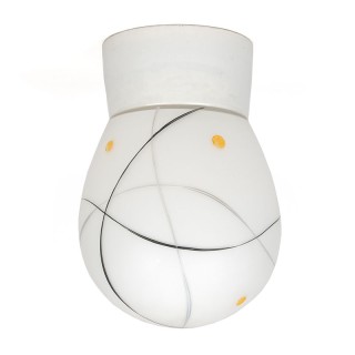 Vijftiger/ zestiger jaren melkglazen vintage plafondlamp