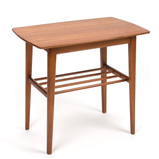 Bijzettafel Mid-Century model met teakhouten blad