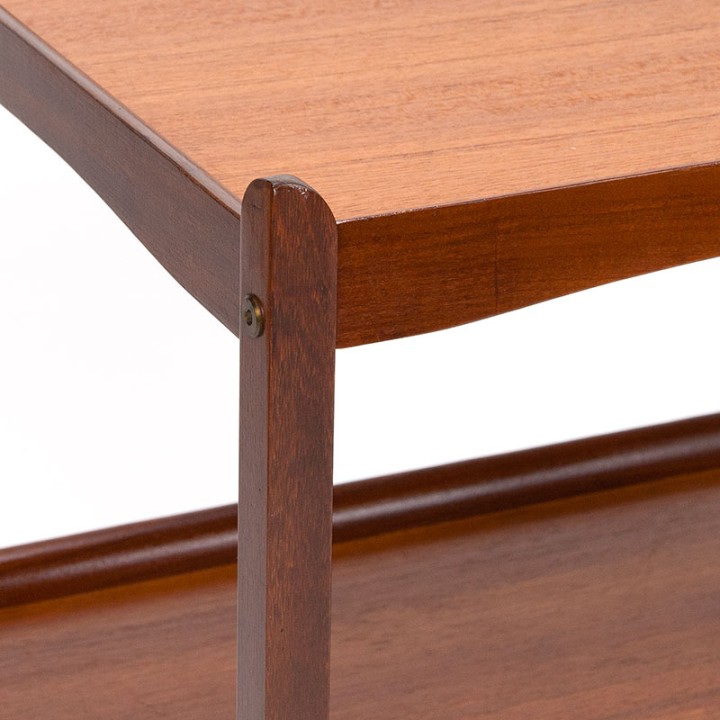 Mid-Century vintage serveertrolley in teakhout