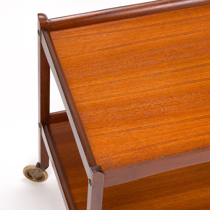 Mid-Century vintage serveertrolley in teakhout