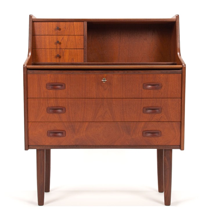 Mid-Century teak Deens secretaire meubel