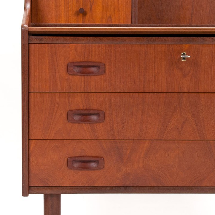 Mid-Century teak Deens secretaire meubel
