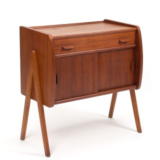 Danish vintage cabinet on a V-shaped base in teak