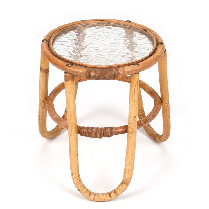 Small model vintage bamboo plant table