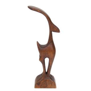 Mid-Century sculpture of a deer in rosewood