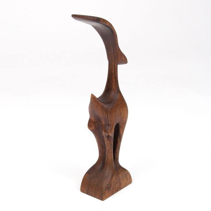 Mid-Century sculptuur van een hert in palissander