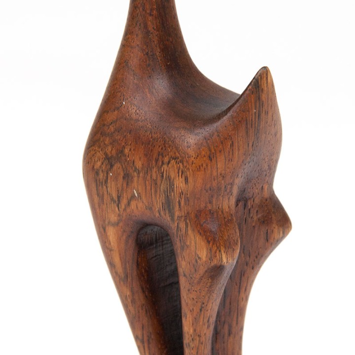 Mid-Century sculptuur van een hert in palissander