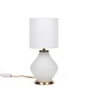 Mid-Century glass table lamp with brass detail