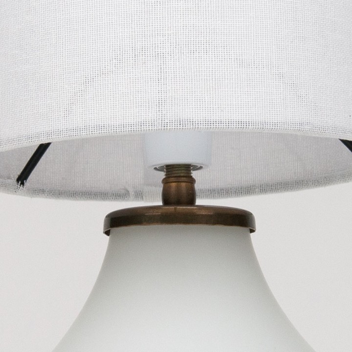 Mid-Century glass table lamp with brass detail