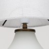 Mid-Century glazen tafellamp met messing detail