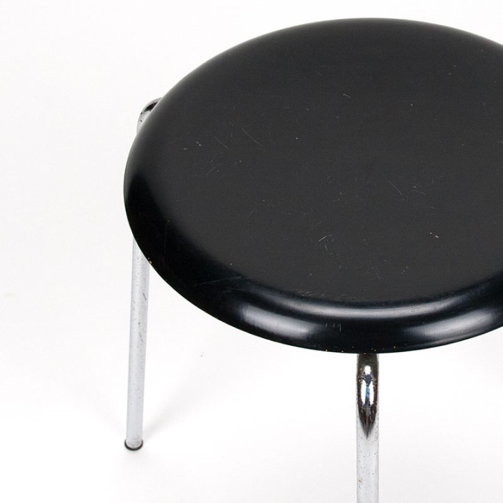 Arne Jacobsen Mid-Century vintage black Dot stool