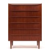 Groot model Deense Mid-Century teakhouten ladekast