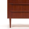 Groot model Deense Mid-Century teakhouten ladekast