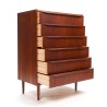 Groot model Deense Mid-Century teakhouten ladekast