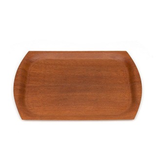 Plywood Mid-Century dienblad in teak klein model