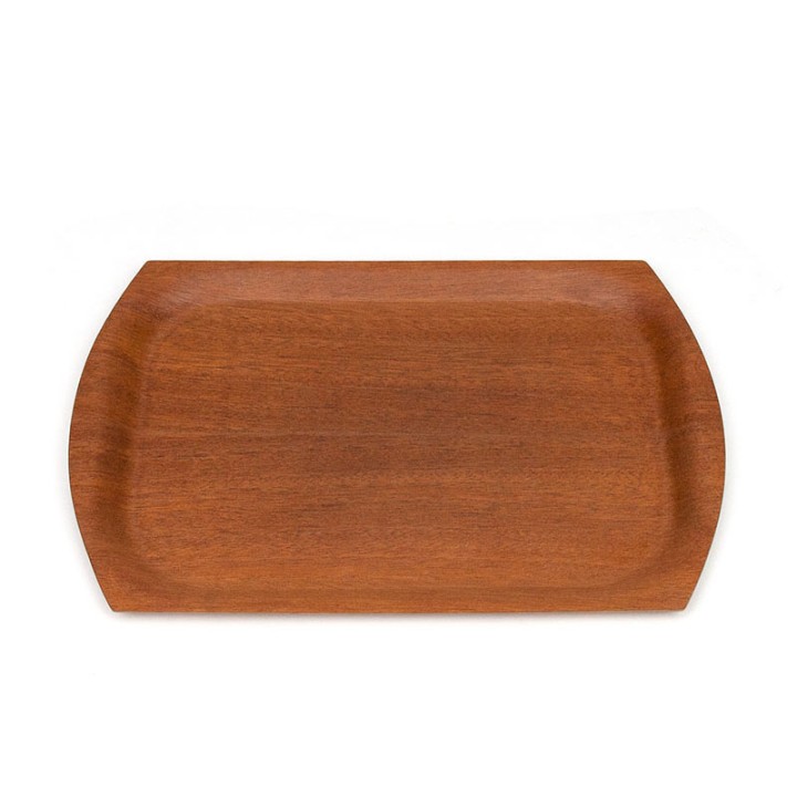 Plywood Mid-Century dienblad in teak klein model