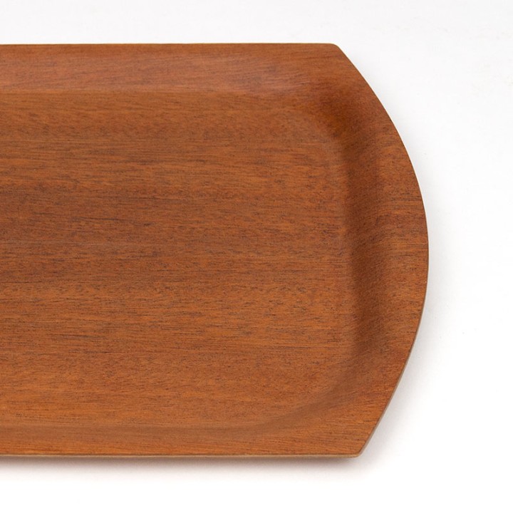 Plywood Mid-Century dienblad in teak klein model
