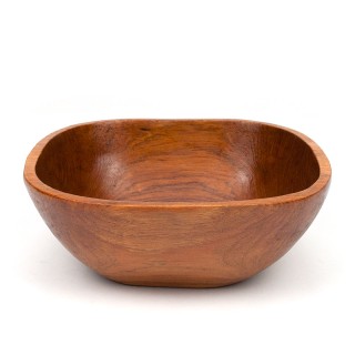 Teakhouten saladeschaal vintage model