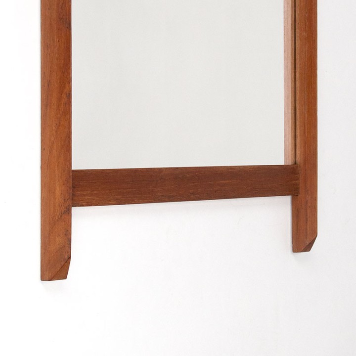 Mid-Century Deense spiegel met teakhouten lijst