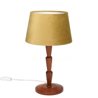 Danish teak Mid-Century table lamp with ochre-colored shade
