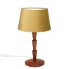 Deense teakhouten Mid-Century tafellamp met oker kleurige kap