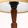 Danish teak Mid-Century table lamp with ochre-colored shade