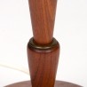 Deense teakhouten Mid-Century tafellamp met oker kleurige kap